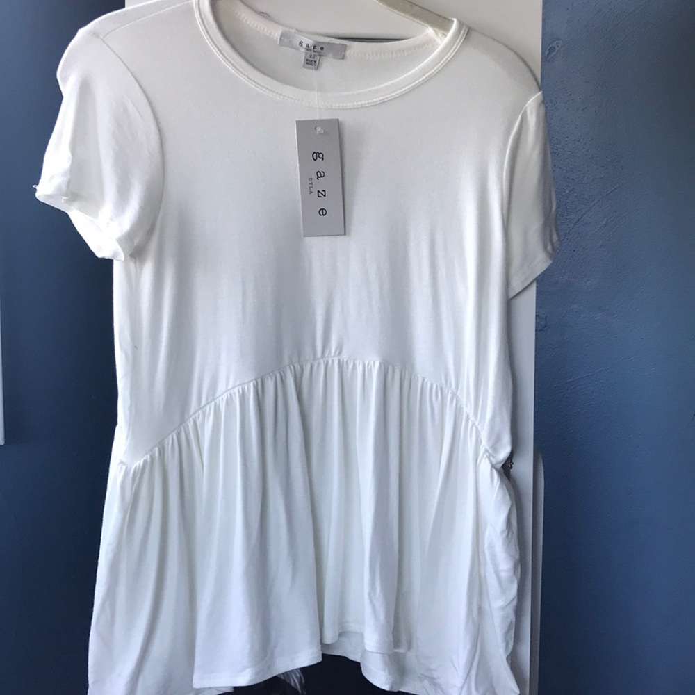 White XS peplum top